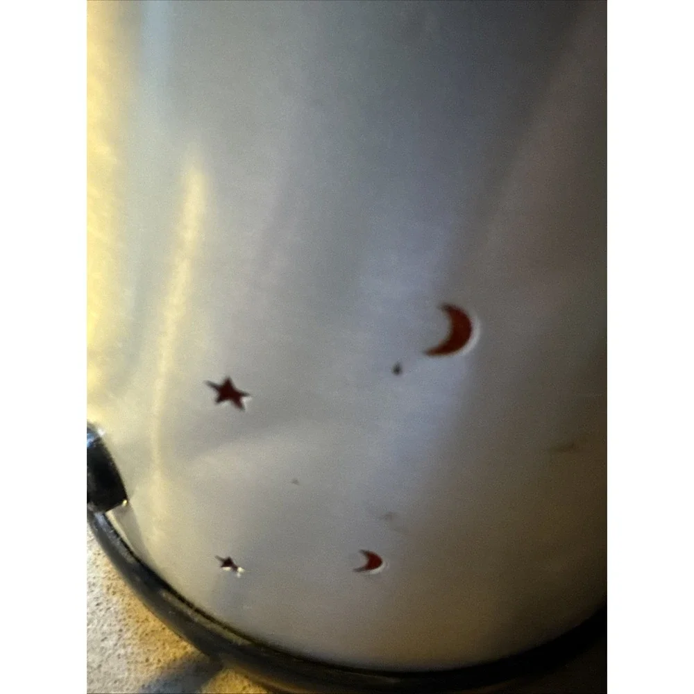 Vintage Moon and Stars‎ Glitter Lava Lamp Orange/Red  Silver Base